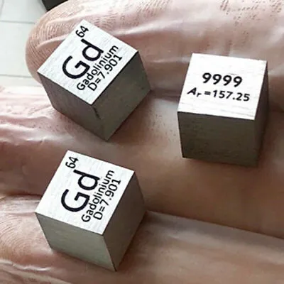10mm 99.99% Gadolinium Metal Cube Carved Element Periodic System • $20.30