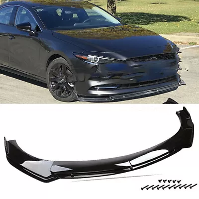 Front Bumper Spoiler Chin Splitter Body Kit Glossy Black For Mazda Speed 3 6 RX • $99.99