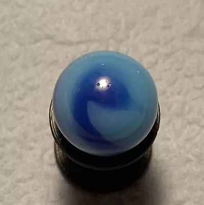 Big Akro Agate Prize Name .69” Blue On Blue NM Nice Vintage Corkscrew Marble 🤩 • $10.99