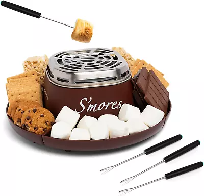 Tabletop Indoor Electric S'Mores Maker - Smores Kit With Marshmallow Roasting St • $41.97