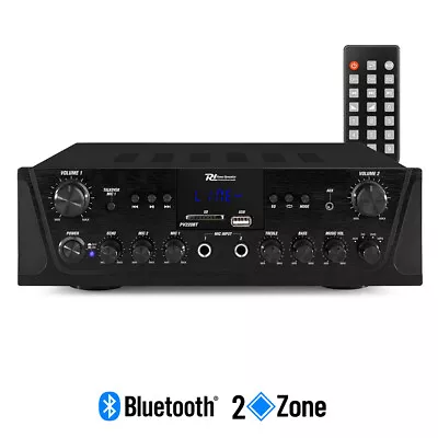 PV220BT 2 Zone Multi-room Amplifier With Bluetooth FM USB Music PA System • £73.99