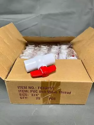 Lot Of 25 Cheer F01075T 3/4  PVC Ball Valve Thread • $149.99