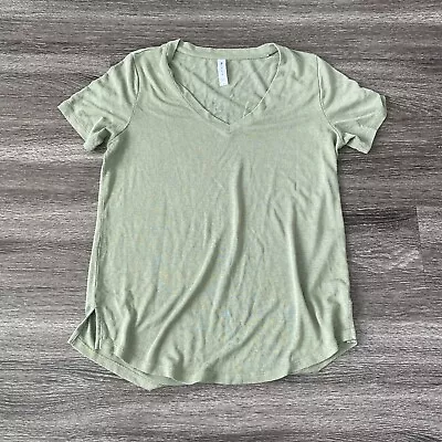 ATHLETA Breezy Scoop V Tee Laurel Olive Top  Women Size Small S Lightweight Soft • $18.90