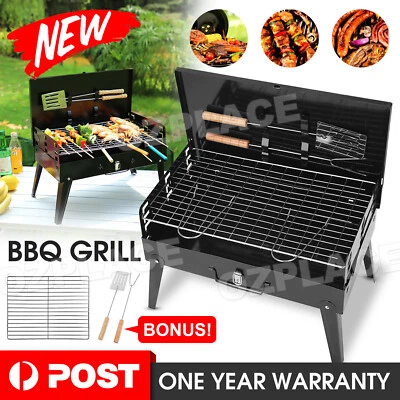$28.95 • Buy Foldable Charcoal BBQ Grill Portable Outdoor Barbecue Camping Hibachi Picnic