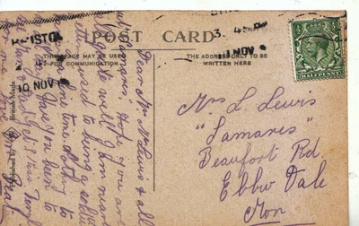 £3.99 • Buy Genealogy Postcard - Lewis - Beaufort Road - Ebbw Vale - Monmouth - Ref  3606A