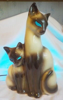 $90 • Buy Vintage Krom Siamese Cat TV Lamp  Works Nice 13 1/2  Tall