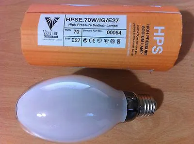 £14.86 • Buy 70w SON-IG E27 High Pressure Sodium Floodlight Bulb 28000hr Internal Ignitor