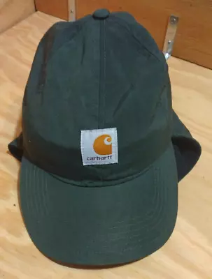 Carhartt Winter Insulated Baseball Hat Cap With Ear Flaps Deep Forest Green L/XL • $29.99