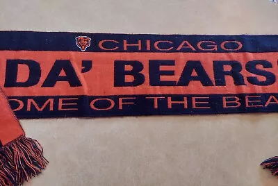 Chicago Bears Da Bears Embroidered Logo NFL Knit Scarf Football Blue Orange • $10.99