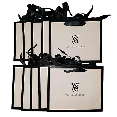 Lot Of 10 Victoria's Secret Small Glossy Gift Bags Pink Black UNUSED Party • $19.99