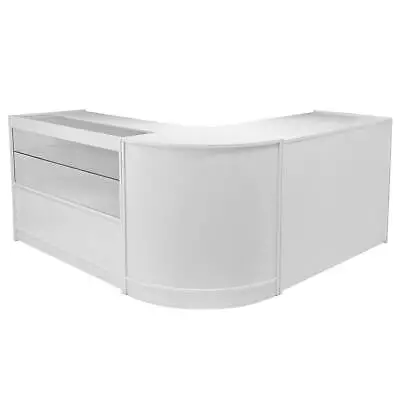 £499.99 • Buy Retail Counters Shop White Shelves Storage Display Cabinet Showcase Glass Draco