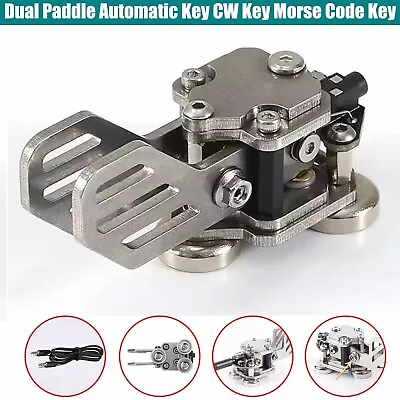 Stainless Steel Dual Paddle Automatic Key CW Key Morse Code Key Base /w Magnets • $53.67