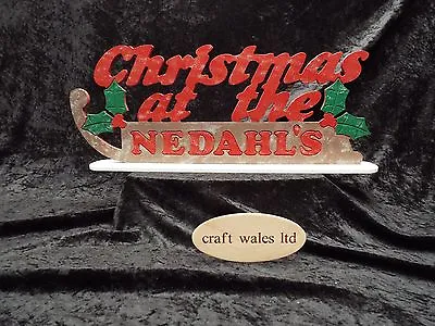  Christmas At The..  Sign Sleigh MDF Wooden Letters Xmas Freestanding Unpainted • £7.95