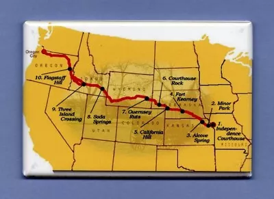 Oregon Trail Map *2x3 Fridge Magnet* Immigration Pacific Northwest Ox Team • $8.95