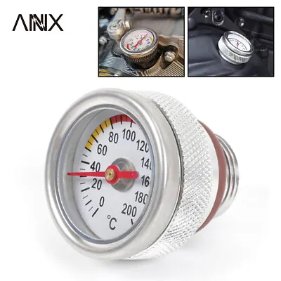 M20x1.5 Oil Temp Temperature Gauge Filler Cap For Motorcycle 0-200Celsius Silver • $15.19