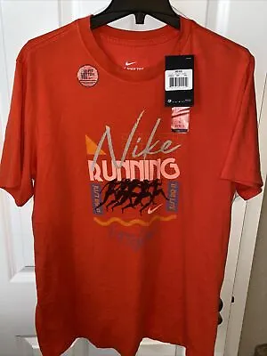 NIKE Vintage Running Just Do It 1987 Tee T-Shirt Orange Sz L Rare 655214-995 NWT • $19.55