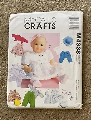 McCall’s Sewing Pattern 4338 Baby Doll Clothes For 11 -16” Dolls New Uncut • $3.49