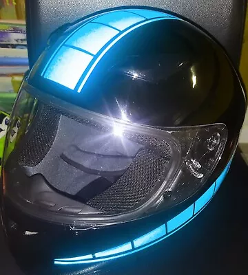 Reflective Speed Helmet/tank Stickers Decals Motorcycle Racing Kenny Blue Nigt • £4.99