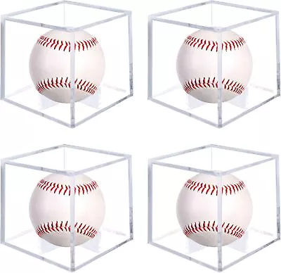 £9.99 • Buy 4Pack Baseball Box Display Golf Tennis Ball Case Souvenir Storage Box Holder 8cm