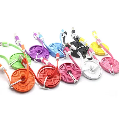 1M/3ft Flat Noodle Micro USB Charger Sync Data Cable For Android Mobile Gbm11 • $2.92