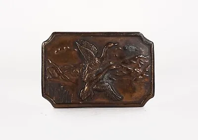 Vintage Solid Brass Belt Buckle With Pair Of Flying Geese. Great Detail 3 1/4  L • $19.95