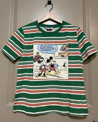 NWT ZARA Disney Mickey Minnie Mouse Striped T-shirt Tee Size M Medium Summer • $26.50