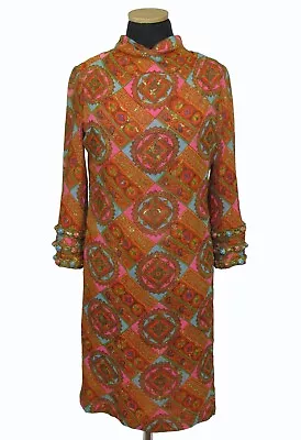 Bill Blass For Maurice Rentner Vintage 1960s Metallic Beaded Dress Sz 12 S/M • $485