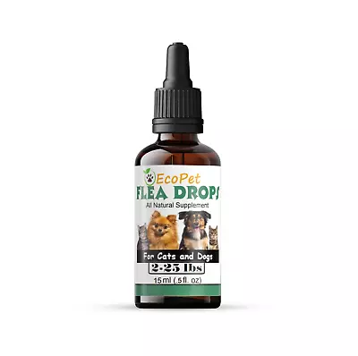 Natural Supplement Fast 1 Hr Flea Control Drops Cats Dogs 30 Day Supply 2-25 Lbs • $19.99