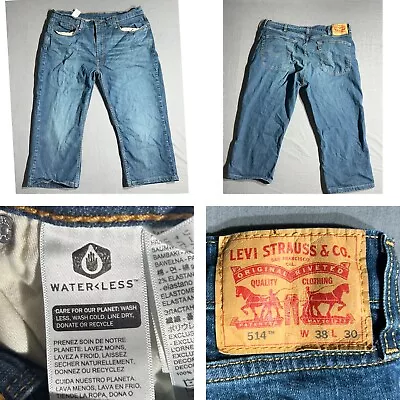 Levi's 514 Straight Leg Medium Waterless Stretch Denim Jeans Sz 38 X 30 • $18.99