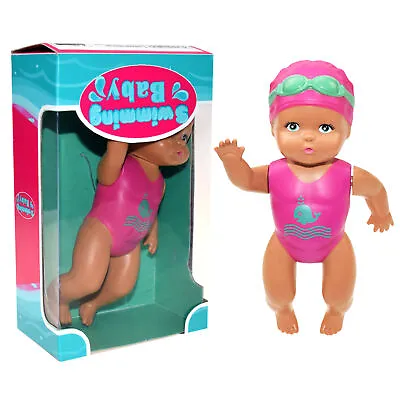 Baby Wind Up Bath Toy Realistic Girls New Born Waterproof Swimming Doll Toy • £8.36