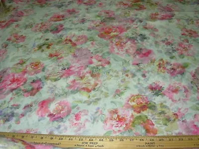 10 Yds Modern Flowers Linen Drapery Upholstery Fabric For Less • $125