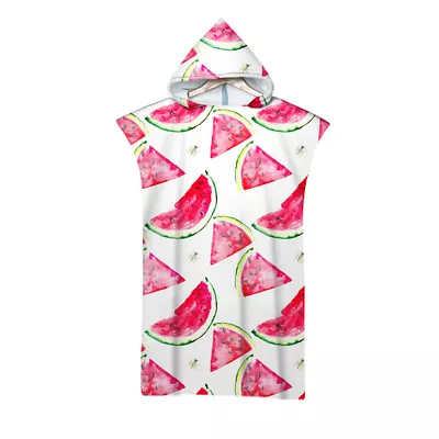 Hooded Beach Towel Poncho Surf Swim Changing Robe Tropical Fruit Watermelon Gift • £17.99