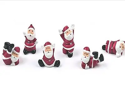 £4.99 • Buy 6x Mini Santa's / Santa Clus Christmas Cake Decorations Yule Log Cupcake Toppers