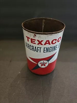 TEXACO AIRCRAFT ENGINE OIL Metal Quart Can 1959 • $9.99