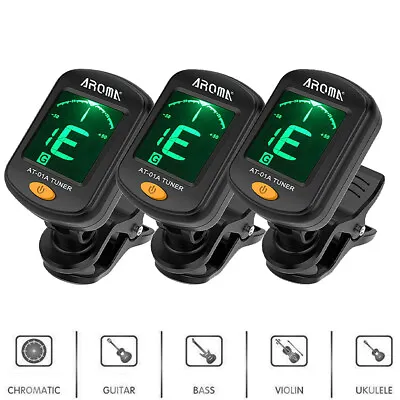 Chromatic LCD Clip On Tuner Electric Acoustic Guitar Bass Violin Banjo Ukulele • £6.76