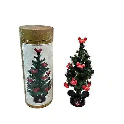 HTF Disney Parks Mickey Mouse 12  Tabletop Christmas Tree In OG Tube **READ** • $39.95