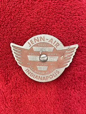 ***Vtg. Stove Range Brass Emblem Jenn Air Pilot Airplane Wing Badge Indianapolis • $25