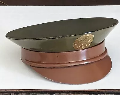 1940s WWII Army Military Officer’s Hat Cap Sweetheart Powder Compact Makeup Case • $49