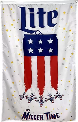 Miller Lite Flag It'S Time Milwaukee Brewing American 3X5 Ft Banner • $14.08