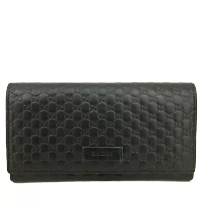 GUCCI Micro Ssima GG Logo Leather Bifold Long Wallet/4X0999 • $83