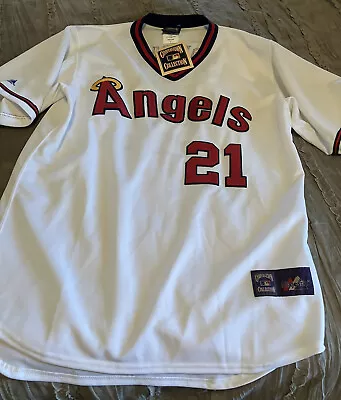 WALLY JOYNER Anaheim ANGELS Baseball MAJESTIC Sewn LARGE Jersey VINTAGE New • $74.99