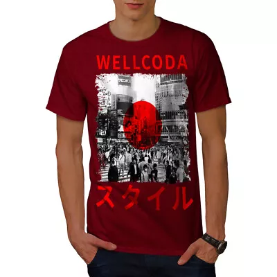 Wellcoda Japan Style Flag Mens T-shirt Japanese Graphic Design Printed Tee • £14.99