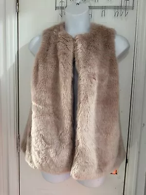 Faux Fur Gilet Bodywarmer Size L Large 16 - 18 By Matalan Beautiful Design • £11