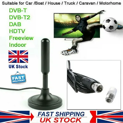£8.38 • Buy Portable TV Digital HD Freeview Aerial Ariel DAB/FM Indoor Outdoor Car House
