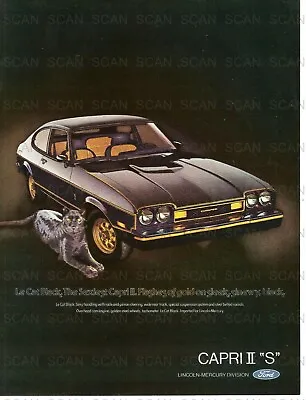  1976 Mercury Capri II Vintage Magazine Ad   'Le Cat Black' • $7.99