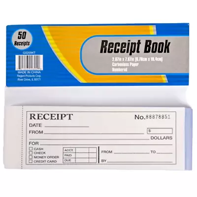 Cash / Rent CARBONLESS Receipt Book 2 Part 50 Sets Money Record Booklet • $7.89