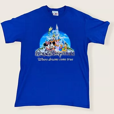 NEW Vintage Y2K Walt Disney World Shirt Where Dreams Come True Size M NWT Blue • $3.74