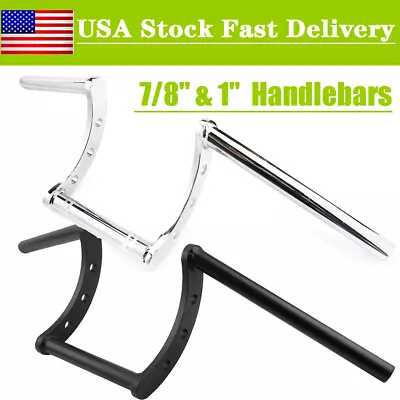 Motorcycle 7/8  & 1'' Drag Bars Handlebars Z Bar For Yamaha Suzuki Honda Harley • $42.90