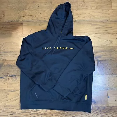 Nike Livestrong Therma Fit Hoodie Fleece Line Black Yellow Men XL Neil Armstrong • $25