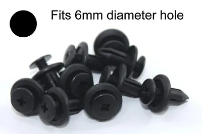 10 X 6mm M6 Plastic Screw Rivet Scrivet Fairing Panel Clips Kawasaki • £5.99